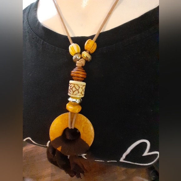 Boho Bead Necklace Long - Picture 15 of 15